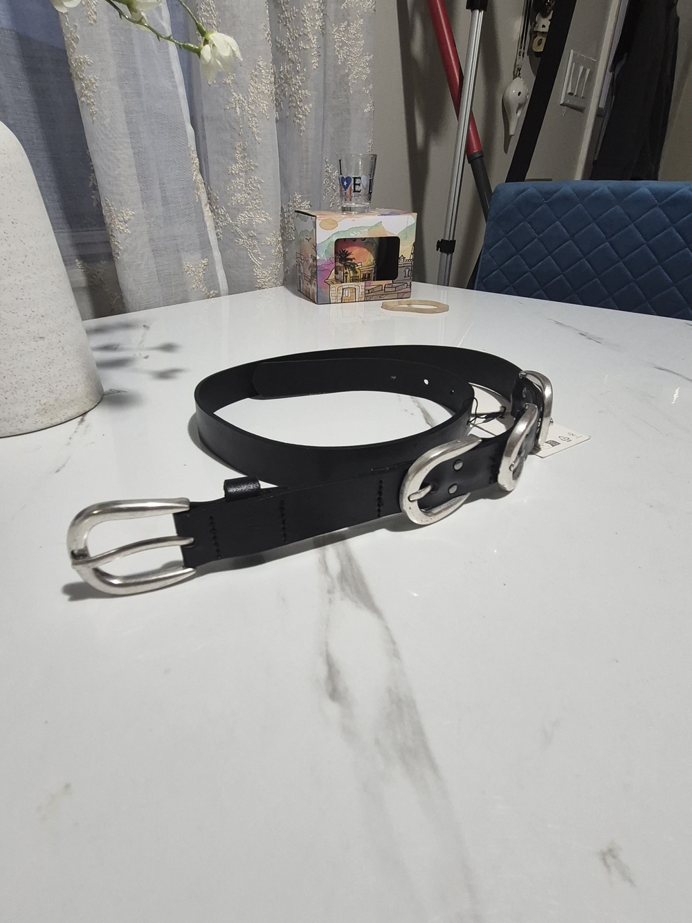 ZARA Black Leather Belt .Grunge&Gothic - Picture 2 of 7